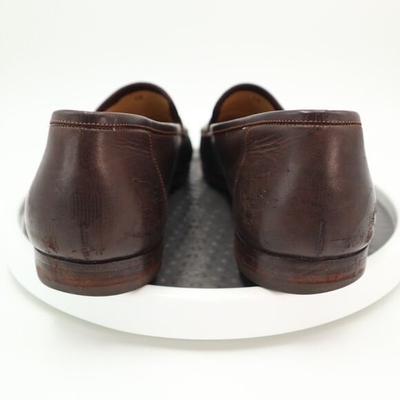Santoni Mens Size 13 B Brown Leather Penny Loafers Made In Italy Vibram Sole main image 9